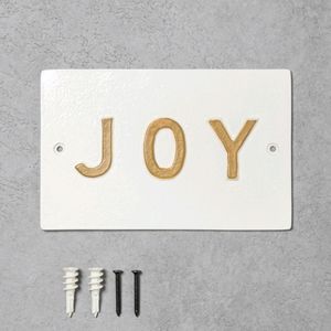 Hearth & Hand white/gold "JOY" Sign